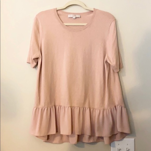 LOFT Tops - Loft Blush Shortsleeved Top XL